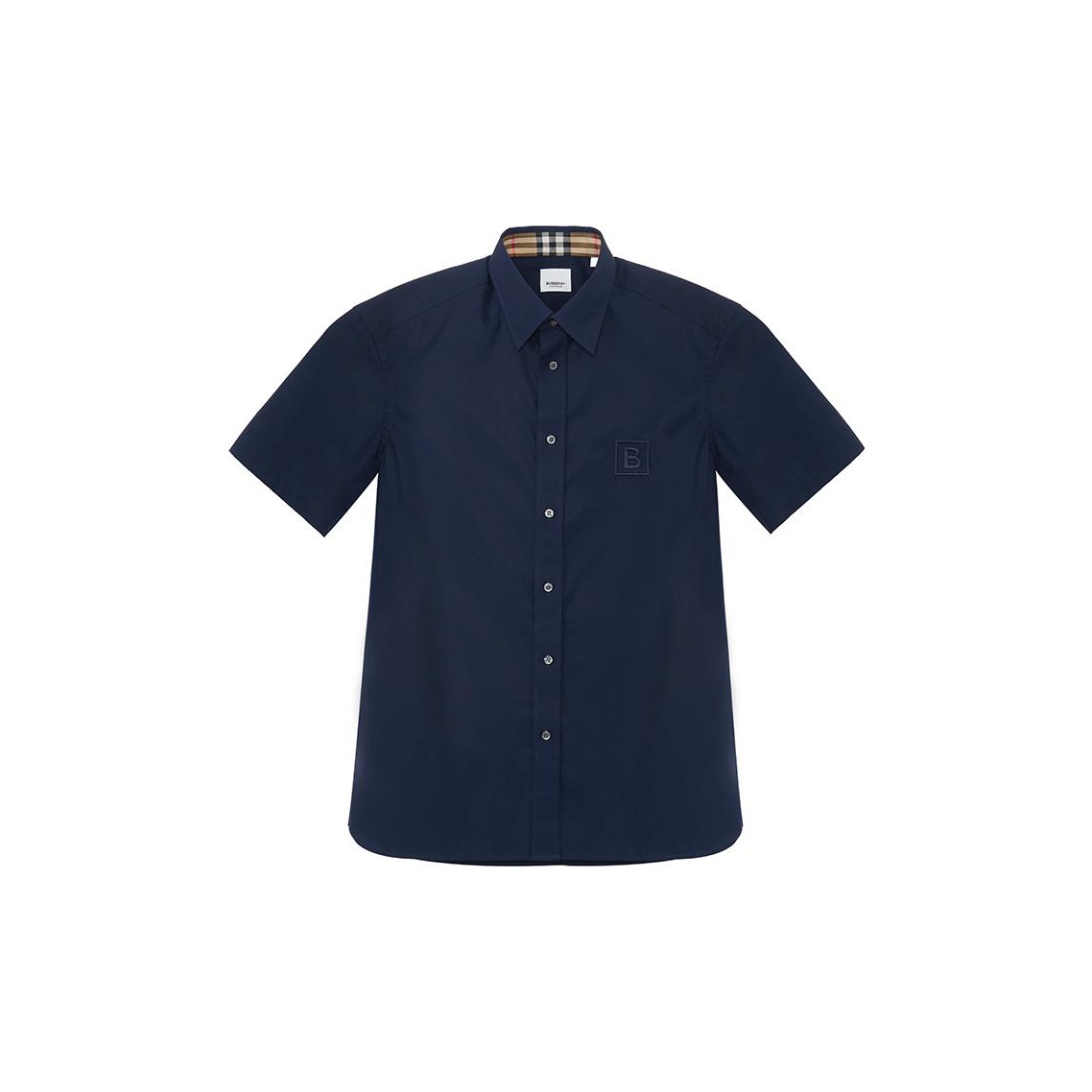 Burberry FW22 Men's Logo Embroidered Button-Up Short-Sleeve