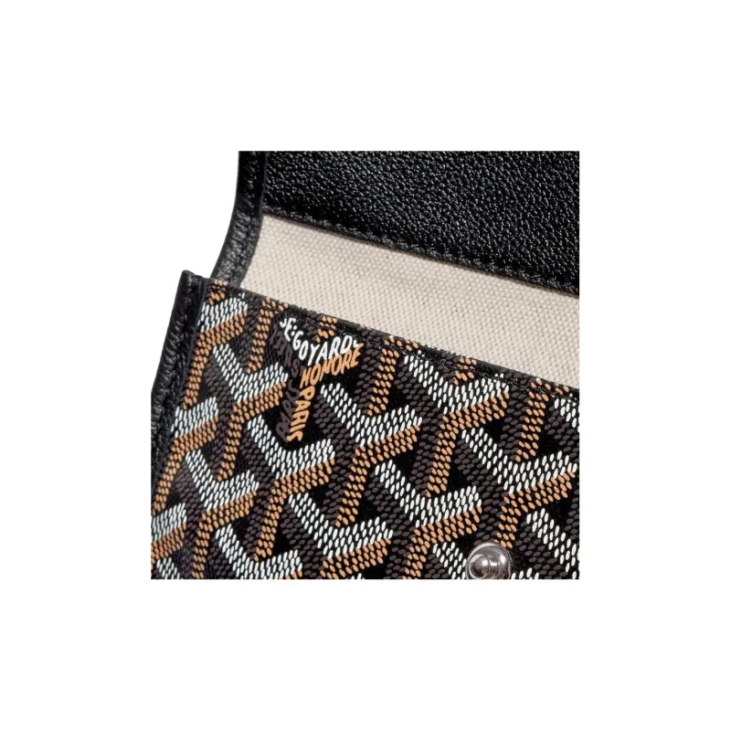 GOYARD Saint Louis Canvas With Calfskin Dog's Teeth Tote Bag Shopping Bag Handbag Small Size Unisex Black-7