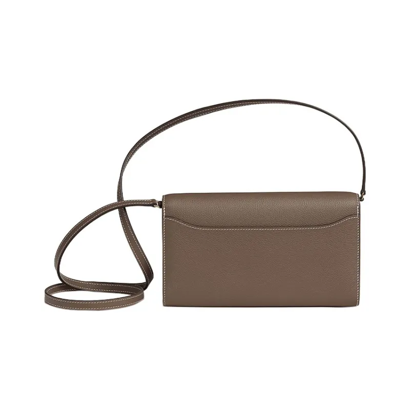 HERMES Constance To Go Evercolor Leather Clutches Wallets Shoulder Bag Crossbody Bag Women's 18 Etoupe Elephant Gray-1
