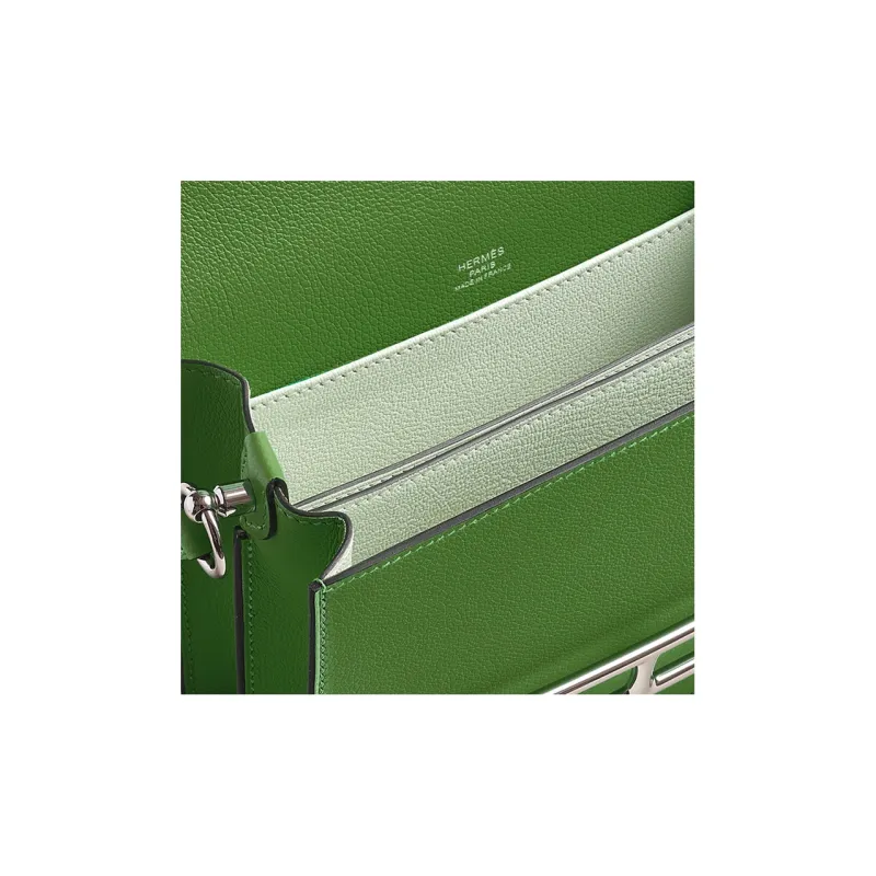 HERMES Roulis Evercolor Calfskin Shoulder Bag Crossbody Bag Mini Women's Orchid Green/Bubble Green-3