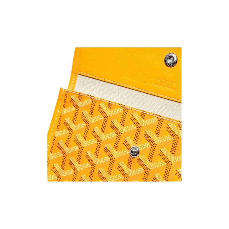 GOYARD Saint Louis Canvas With Calfskin Dog's Teeth Tote Bag Shopping Bag Handbag Small Size Unisex Yellow-7