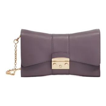 Furla Metropolis Collection Smooth Calf Leather Crossbody Bag, Shoulder Bag Women's Light Purple