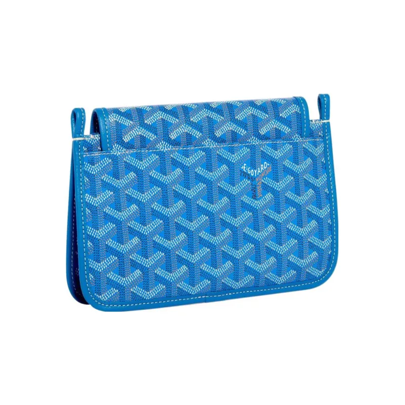GOYARD Plumet Calfskin With Canvas Dog's Teeth Shoulder Bag Crossbody Bag Regular Women's Blue-3