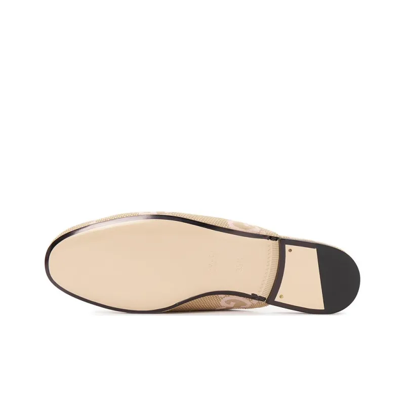GUCCI Jumbo Gg Princetown Slipper Beige Light Pink Canvas Women's-5