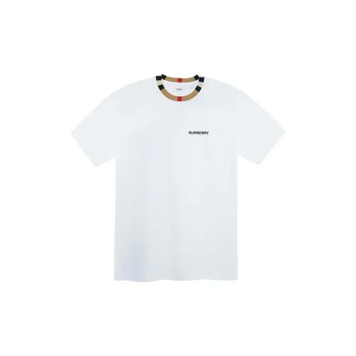 Burberry Icon Stripe Trim Cotton T-shirt White