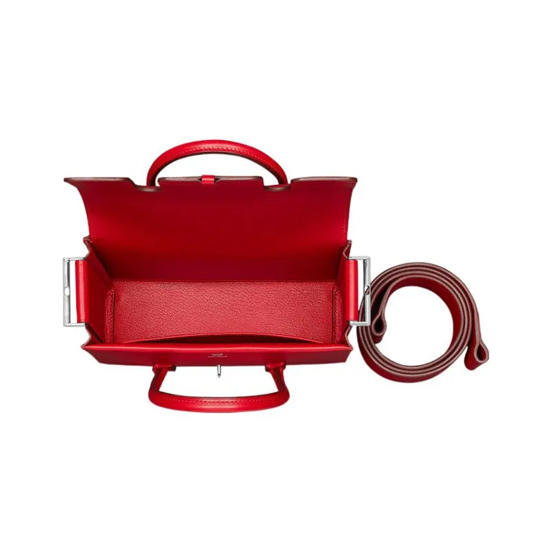 HERMES New Drag 22 Allegratto Calfskin Handbag Shoulder Bag Crossbody Bag Regular Women's 5X Rouge Piment Pepper Red-4