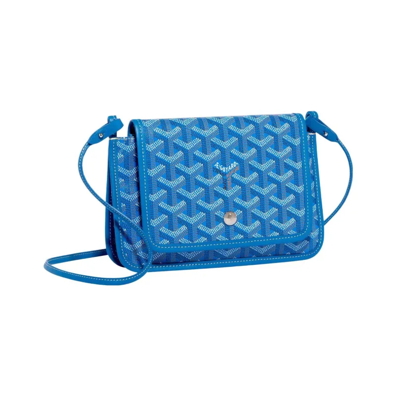 GOYARD Plumet Calfskin With Canvas Dog's Teeth Shoulder Bag Crossbody Bag Regular Women's Blue-1