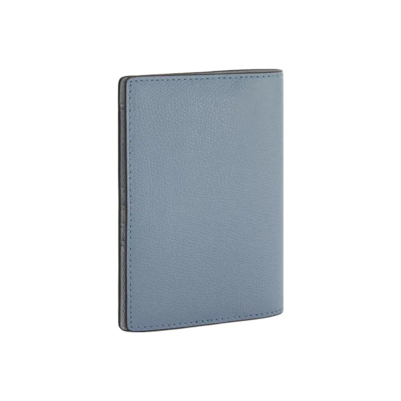 Furla Textured Leather Passport Clip Women's Sky Blue-1