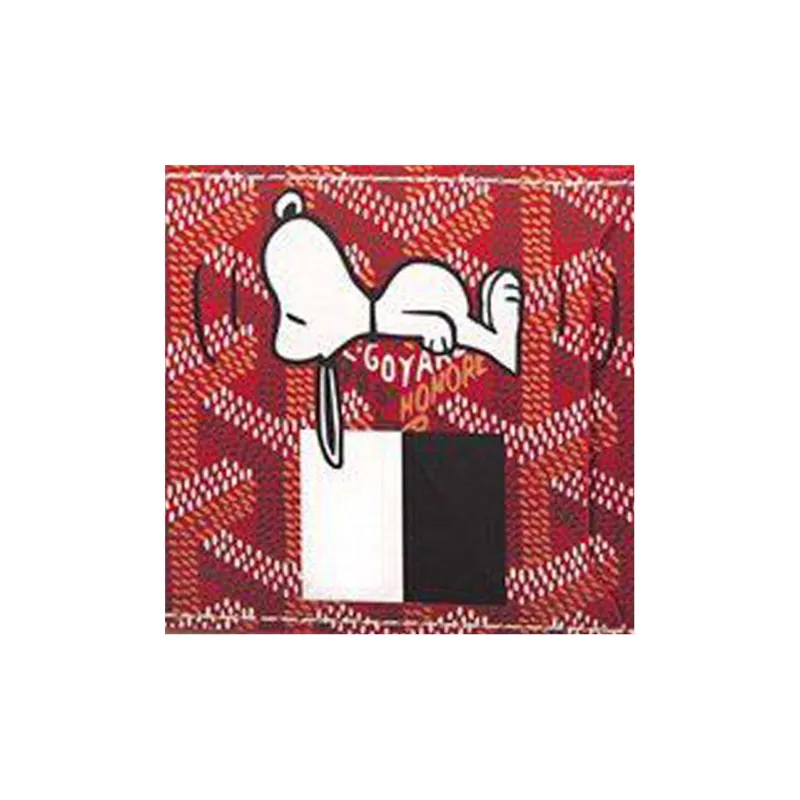 GOYARD Saint Thomas Canvas With Leather Dog's Teeth Wallet Unisex Red-2