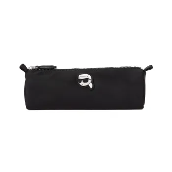 KARL LAGERFELD Recycled Polyamide Pencil Case Storage Bag Women's Black