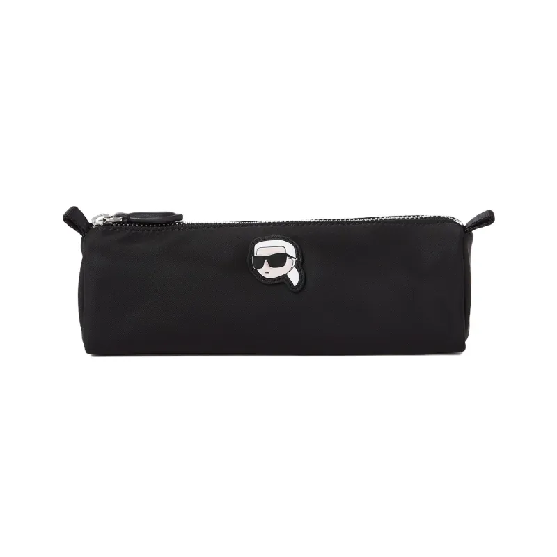 KARL LAGERFELD Recycled Polyamide Pencil Case Storage Bag Women's Black-0