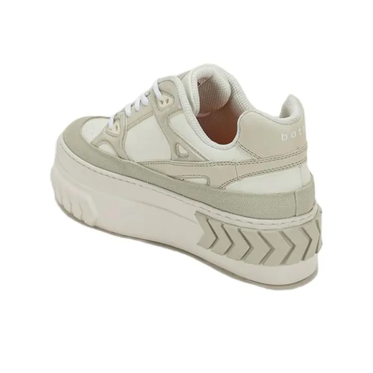Both Tyres Platform Low Top Skateboard Shoes Women's White Beige-3
