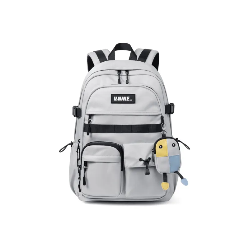 V.NINE Fabric Backpack Large Size Unisex Khaki/Obsidian Black/Smoke Gray-13