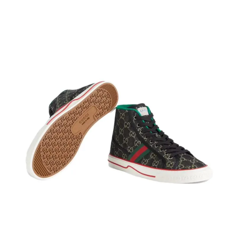 GUCCI Tennis 1977 High 'Black Mini GG'-4