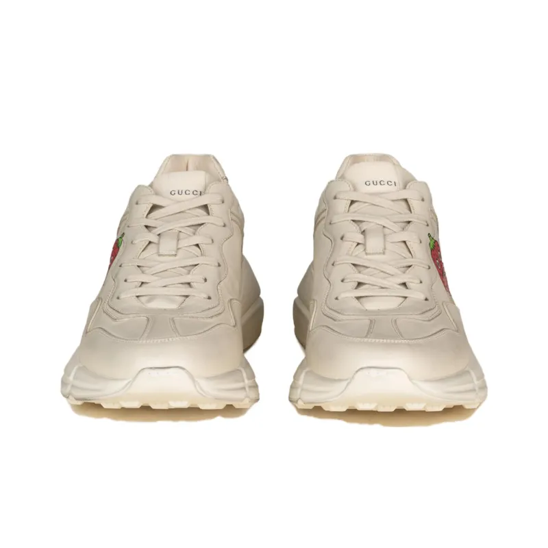 GUCCI Rhyton Low Top Chunky Sneakers Men's Beige Distressed Style-3