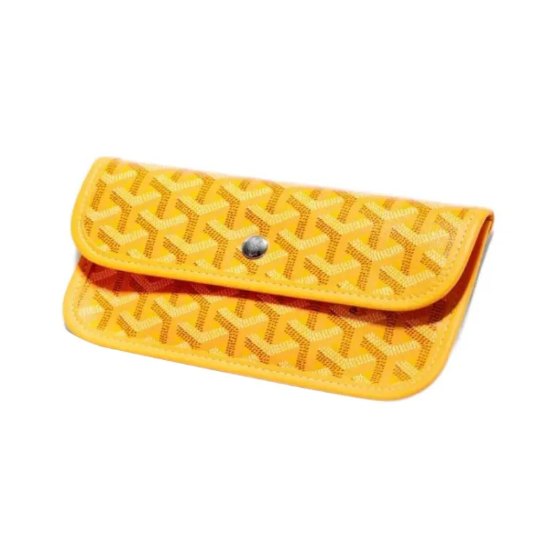 GOYARD Saint Louis Canvas With Calfskin Dog's Teeth Tote Bag Shopping Bag Handbag Small Size Unisex Yellow-4