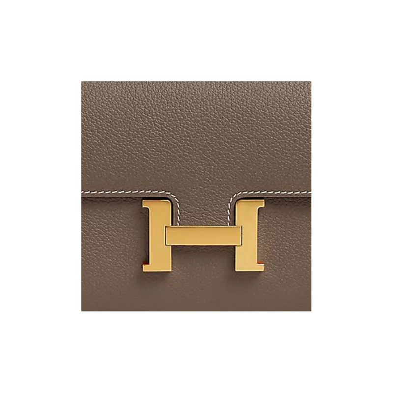 HERMES Constance To Go Evercolor Leather Clutches Wallets Shoulder Bag Crossbody Bag Women's 18 Etoupe Elephant Gray-3