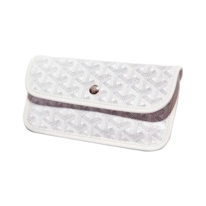 GOYARD Saint Louis Canvas With Calfskin Dog's Teeth Tote Bag Shopping Bag Handbag Small Size Unisex White-4