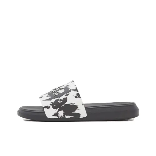 Alexander McQueen Graffiti Pool Slide Black White