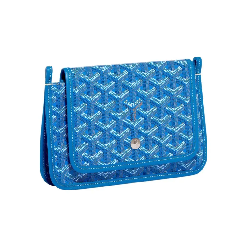 GOYARD Plumet Calfskin With Canvas Dog's Teeth Shoulder Bag Crossbody Bag Regular Women's Blue-2