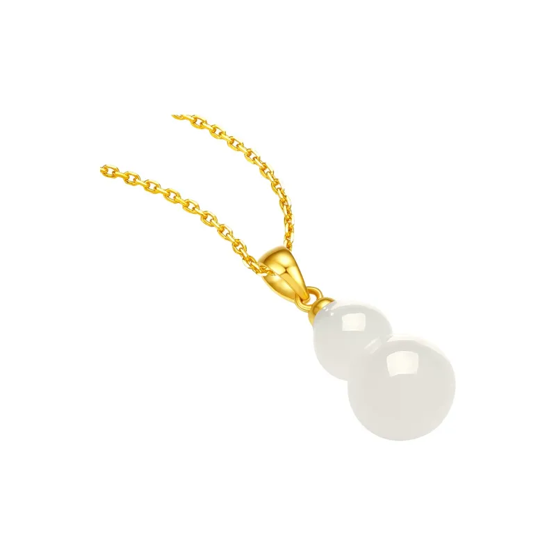 ZHOU LIU FU Pendant Gourd Blessing Wealth Hetian Jade Hanging Ornament As A Gift White Jade Women's-2