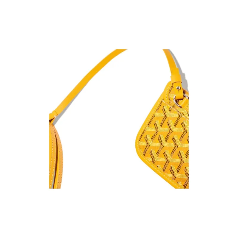 GOYARD Saint Louis Canvas With Calfskin Dog's Teeth Tote Bag Shopping Bag Handbag Small Size Unisex Yellow-5
