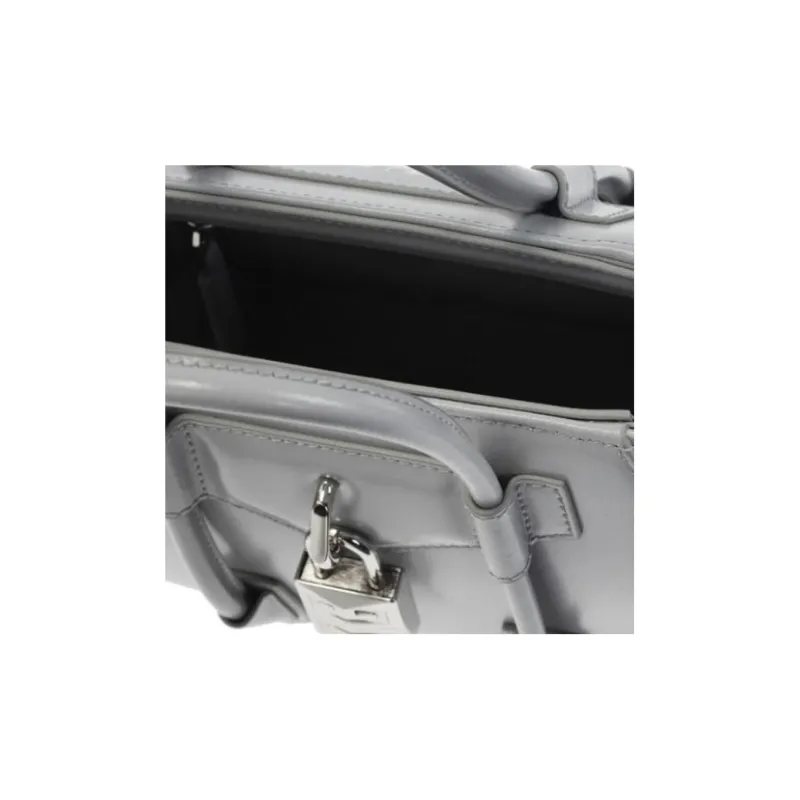 GIVENCHY Antigona Lock Calfskin Shoulder Bag Crossbody Bag Handbag Mini Women's Gray-3