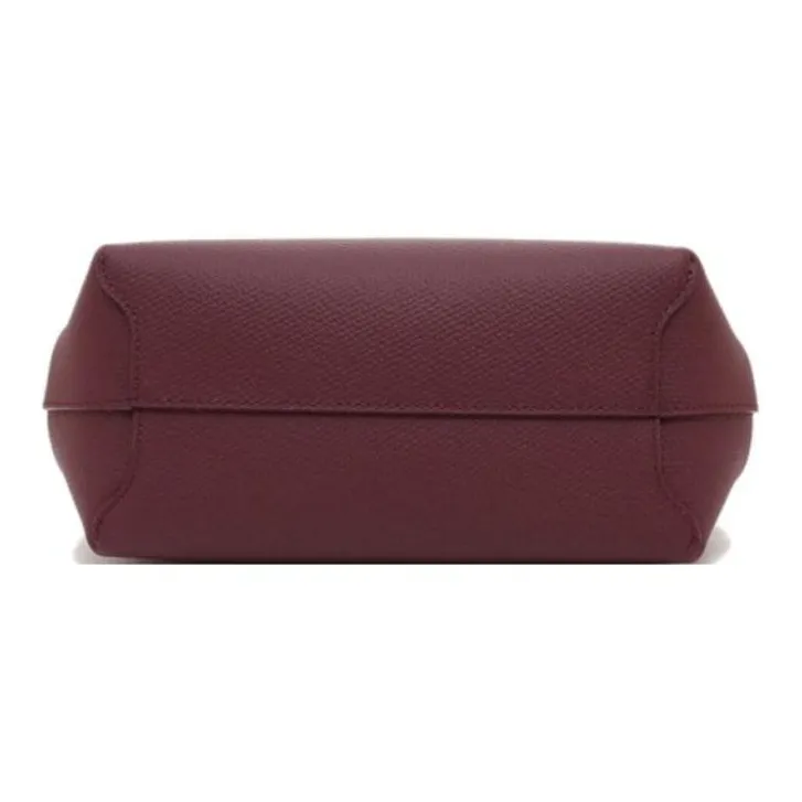LONGCHAMP Roseau Leather Tote Bag Shopping Bag Shoulder Bag Handbag Small Size Women's Dark Purple-2