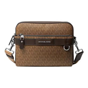 MICHAEL KORS Hudson Canvas Camera Bag, Shoulder Bag, Crossbody Bag Men's Brown