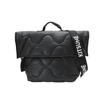 Maison Kitsune Nylon Crossbody Bag Shoulder Bag Unisex Black