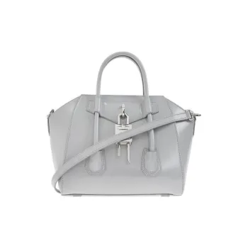 GIVENCHY Antigona Lock Calfskin Shoulder Bag Crossbody Bag Handbag Mini Women's Gray