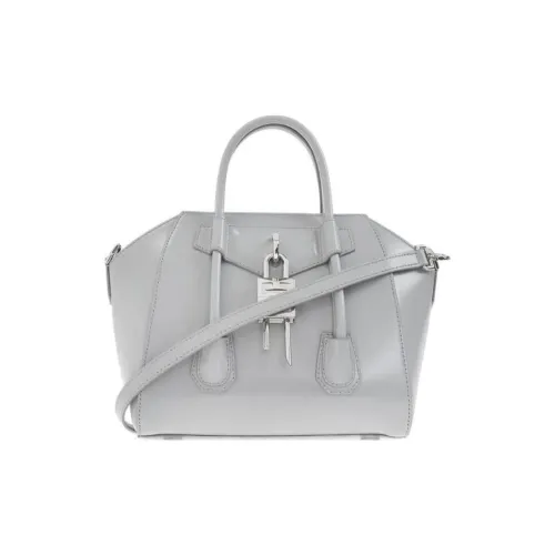 GIVENCHY Antigona Lock Calfskin Shoulder Bag Crossbody Bag Handbag Mini Women's Gray