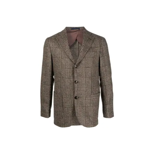 BARBA Plaid-check Pattern Single-breasted Blazer