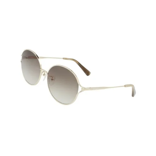 LONGCHAMP Metal Round Sunglasses Unisex Brown