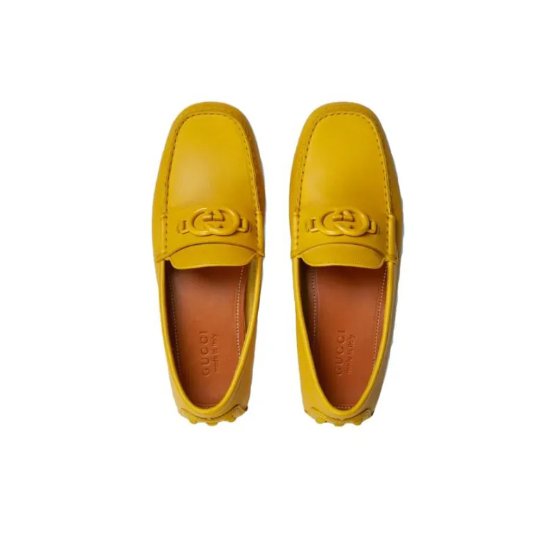 GUCCI Interlocking Casual Shoes Men's Yellow-3