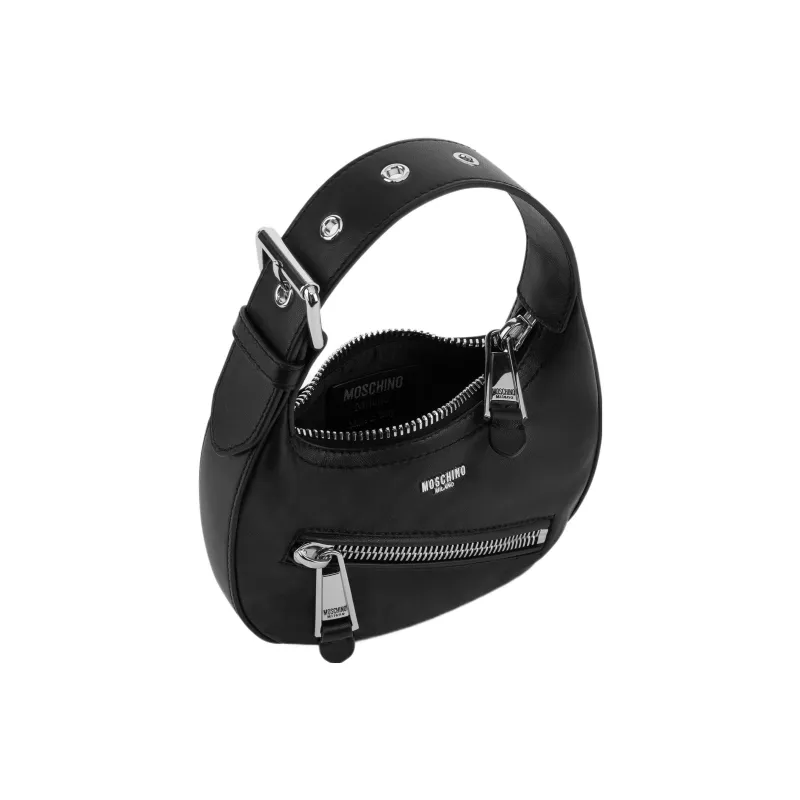 MOSCHINO Sheepskin One Shoulder Handbags Small Size Women's Black-1
