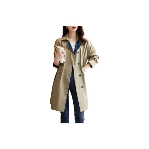 Dme Trench Coats Women's Olive Green