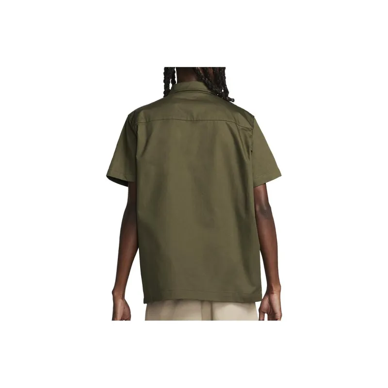 Nike Life Men's Woven Military Short Sleeve Button Down Shirt-1