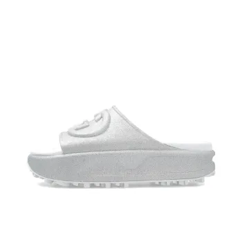 GUCCI Interlocking G Slide Metalic Silver Women's