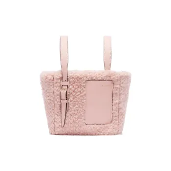 Valextra Curl Leather With Calfskin Bucket Bag, Tote Bag, Shopping Bag, Handbag Mini Women's Pink