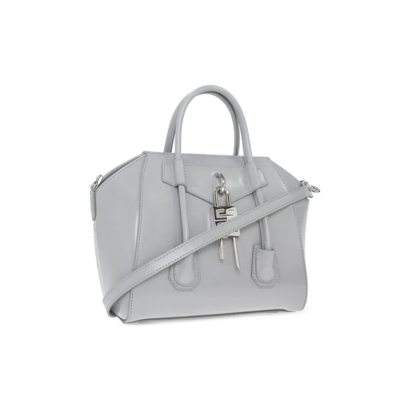 GIVENCHY Antigona Lock Calfskin Shoulder Bag Crossbody Bag Handbag Mini Women's Gray-1