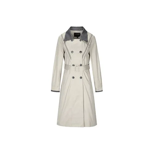 Lagogo Trench Coats Women's Gray Camel S2