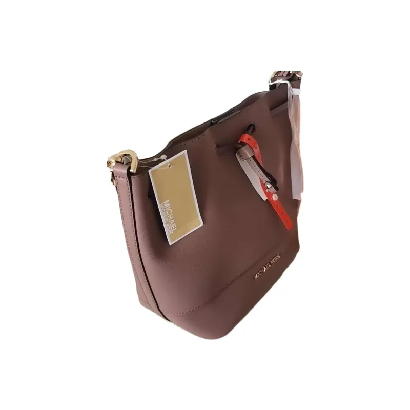 MICHAEL KORS Trista Leather Bucket Bag, Shoulder Bag, Crossbody Bag Women's Pink-1