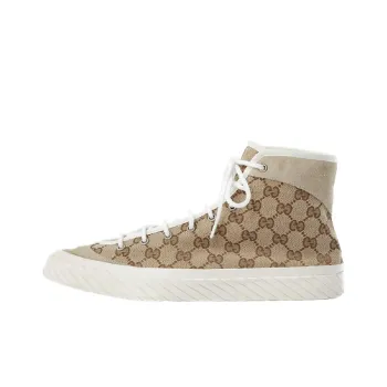 GUCCI Stylish Skateboarding Shoes Men's Beige Brown Vintage Version