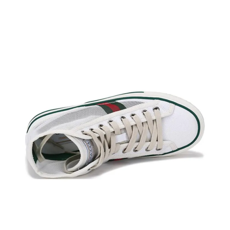 GUCCI Tennis 1977 High Top Mesh White Women's-5