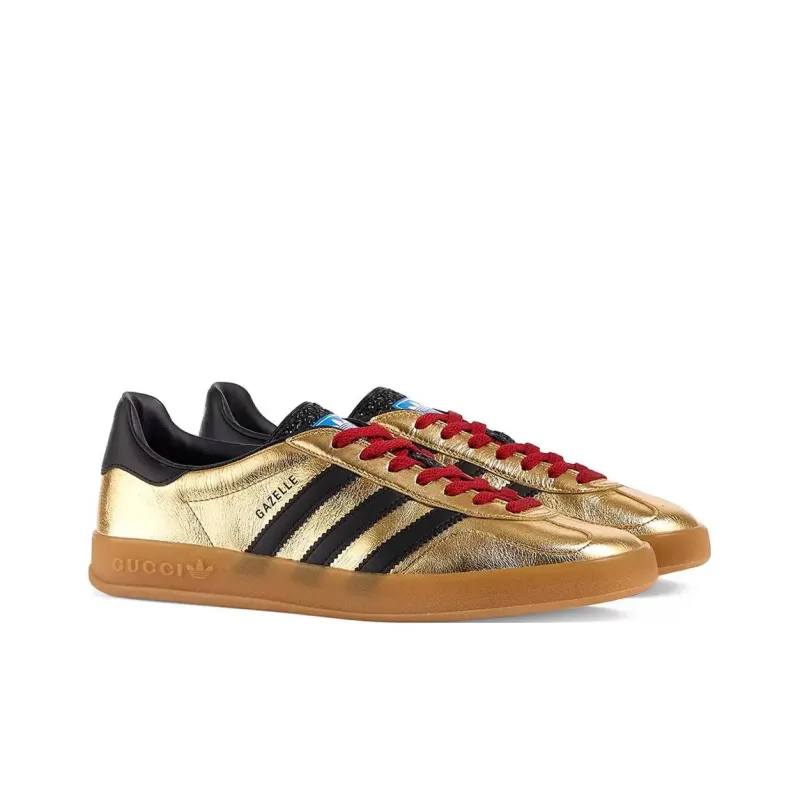 Adidas X GUCCI Gazelle Low Sneakers Golden Women's-2