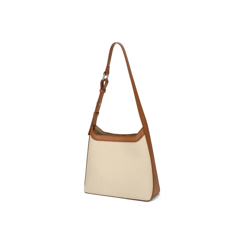 MEXICAN Cow Leather Tote Bag, Shopping Bag, Shoulder Bag Regular Women's Ecru & Brown-1