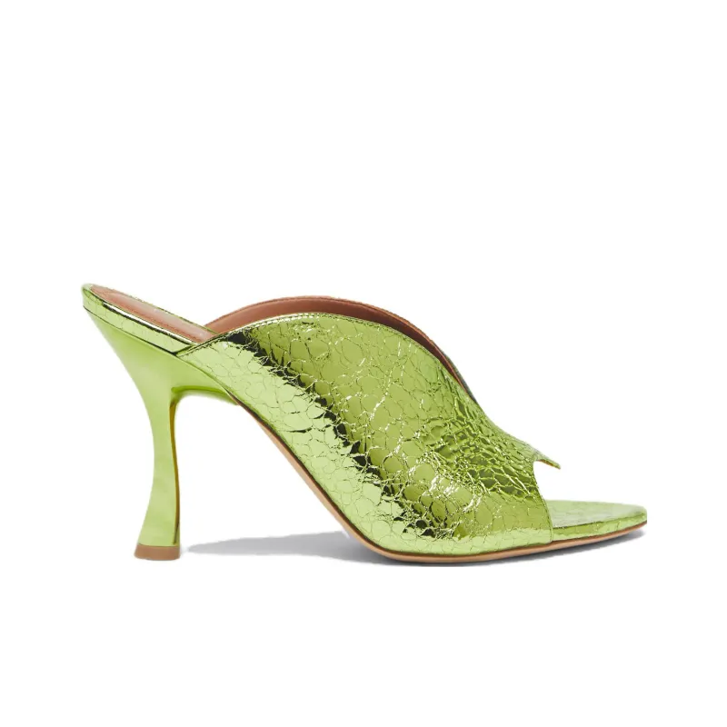Malone Souliers Henri Slide Slippers 9cm Women's Green-1