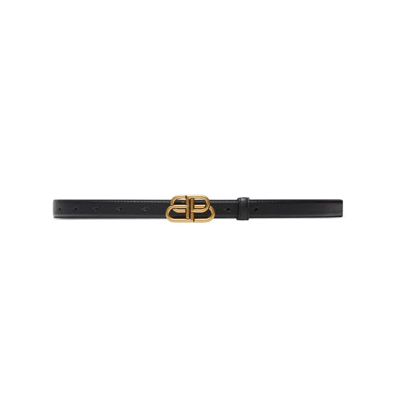Balenciaga Leather Belts Unisex Black-1