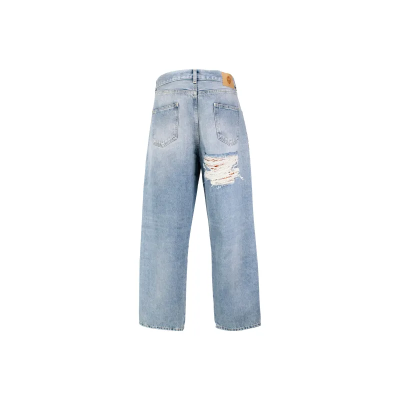 Alanui Baggy cut Patchwork design Jeans-1